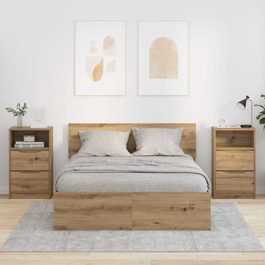 Comodini con cassetto 2 pcs Rovere artigianale 40 x 30 x 467 cm | homemem39