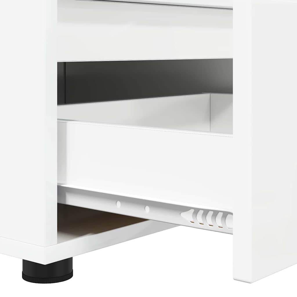 Mobile TV Bianco Lucido 100 x 48 x 43 cm Legno multistrato
