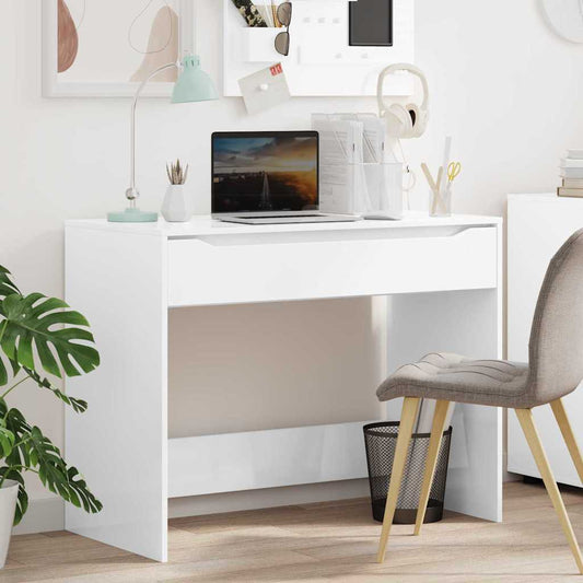 Scrivania Bianco Lucido 100 x 50 x 78 cm Legno ingegnerizzato | homemem39