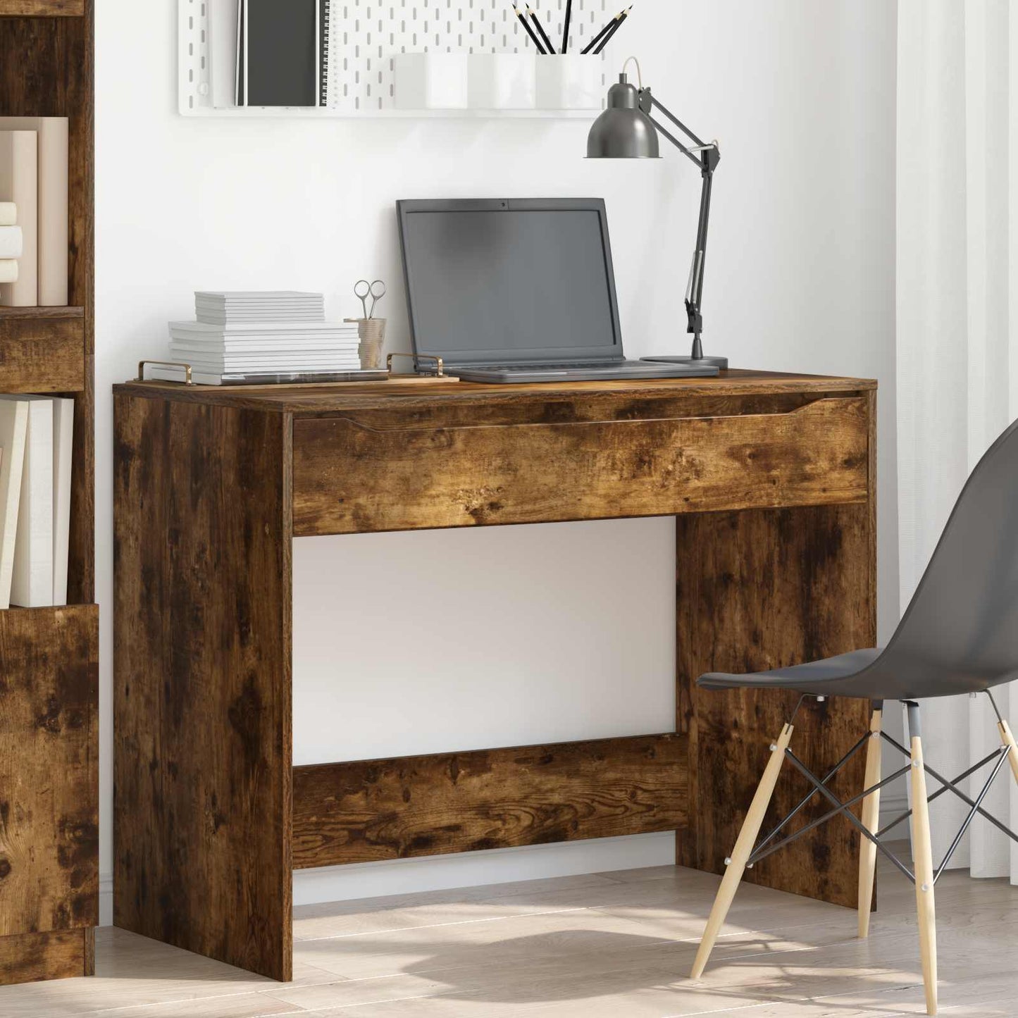 Scrivania con cassetto Quercia Affumicata 100 x 50 x 78 cm | homemem39