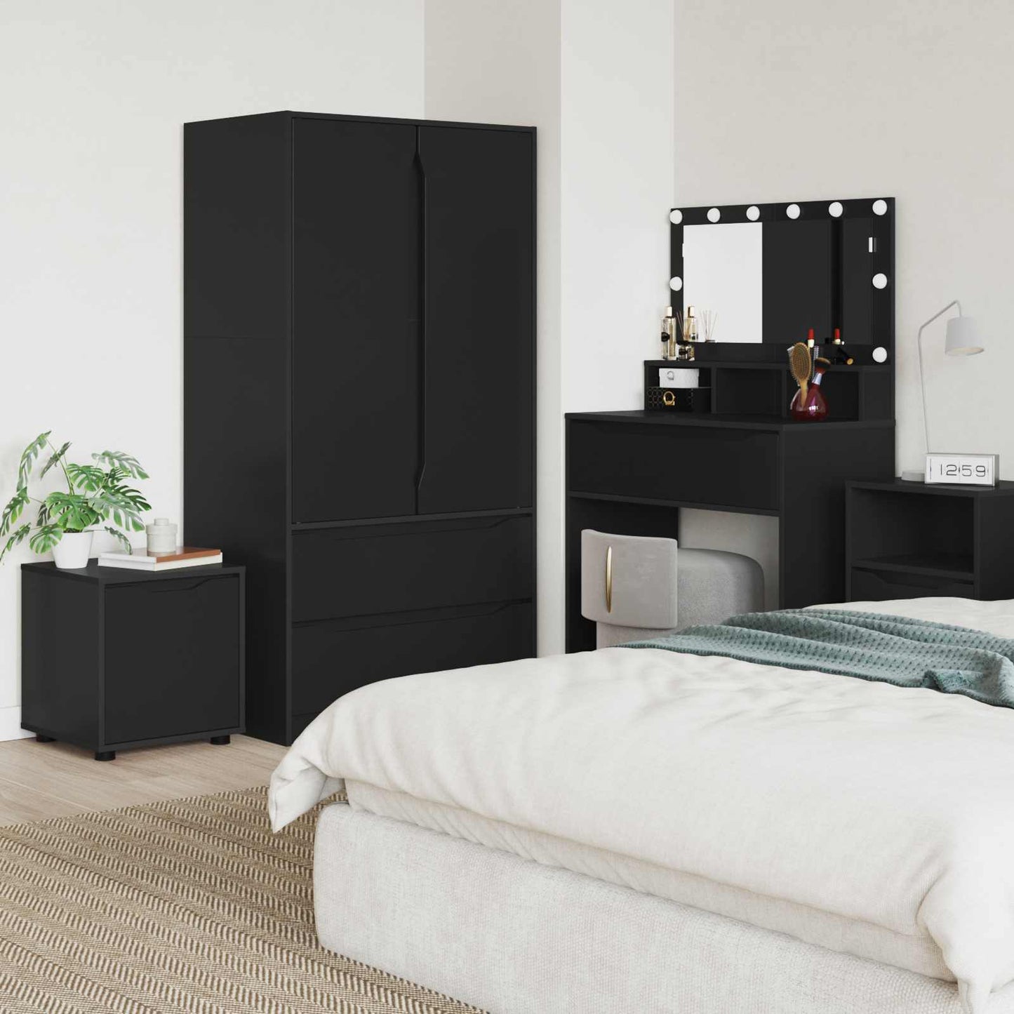 Mobile da Bagno 40,5 x 40 x 44 cm Legno ingegnerizzato Nero | homemem39