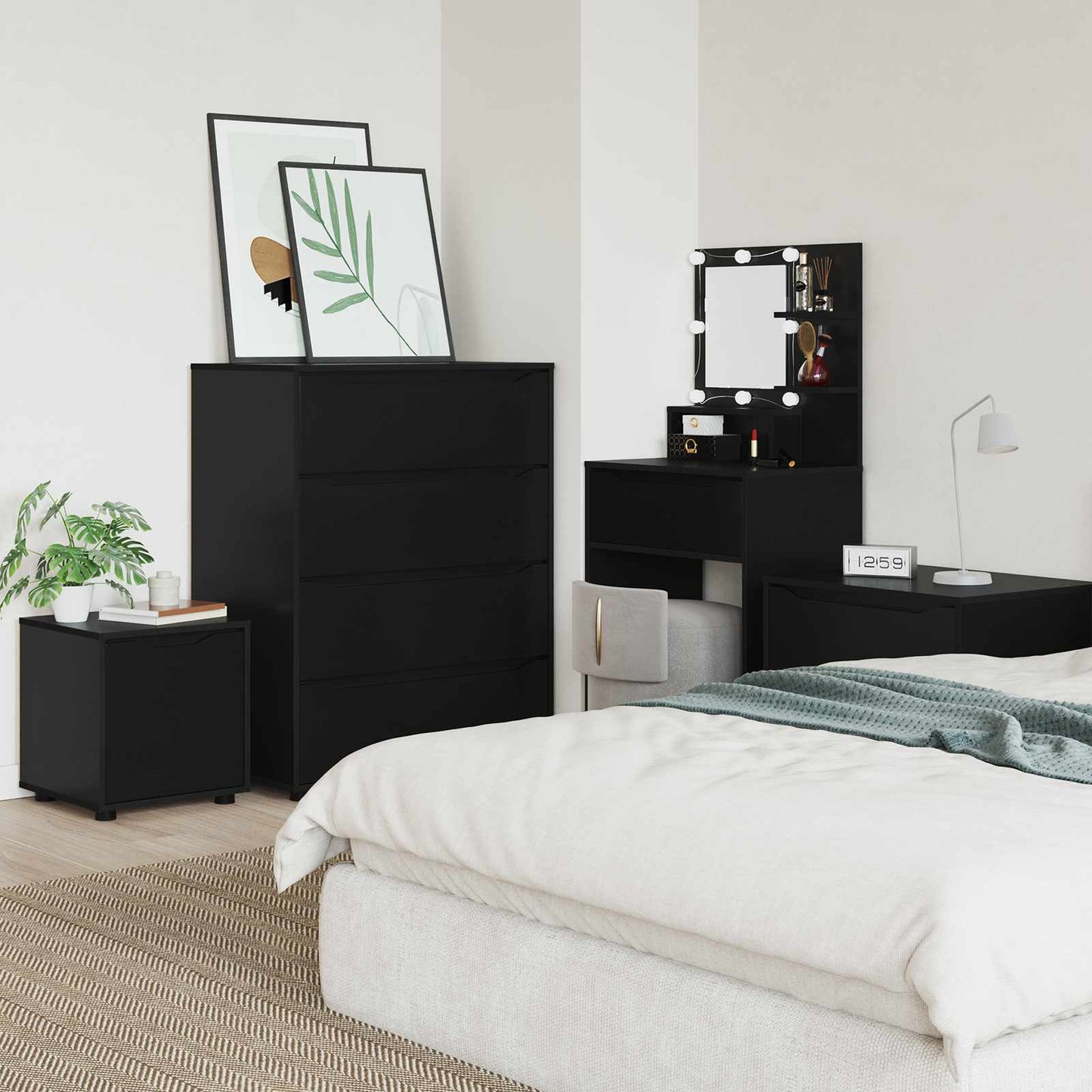 Mobile da Bagno 40,5 x 40 x 44 cm Legno ingegnerizzato Nero | homemem39