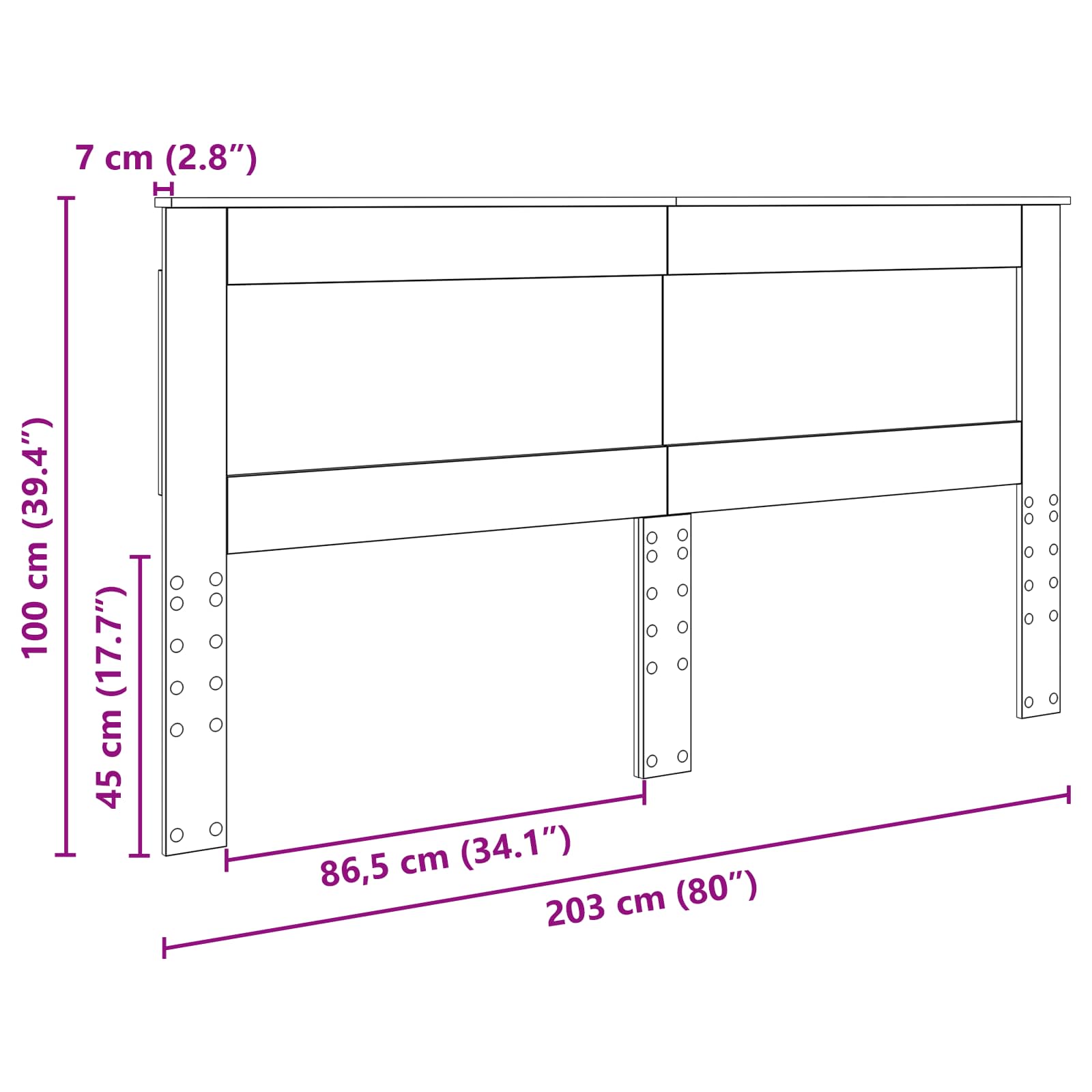 Testiera con testiera Grigio Sonoma 200 cm Legno multistrato | homemem39