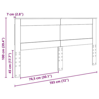 Testiera con testiera Grigio cemento 180 cm Legno multistrato