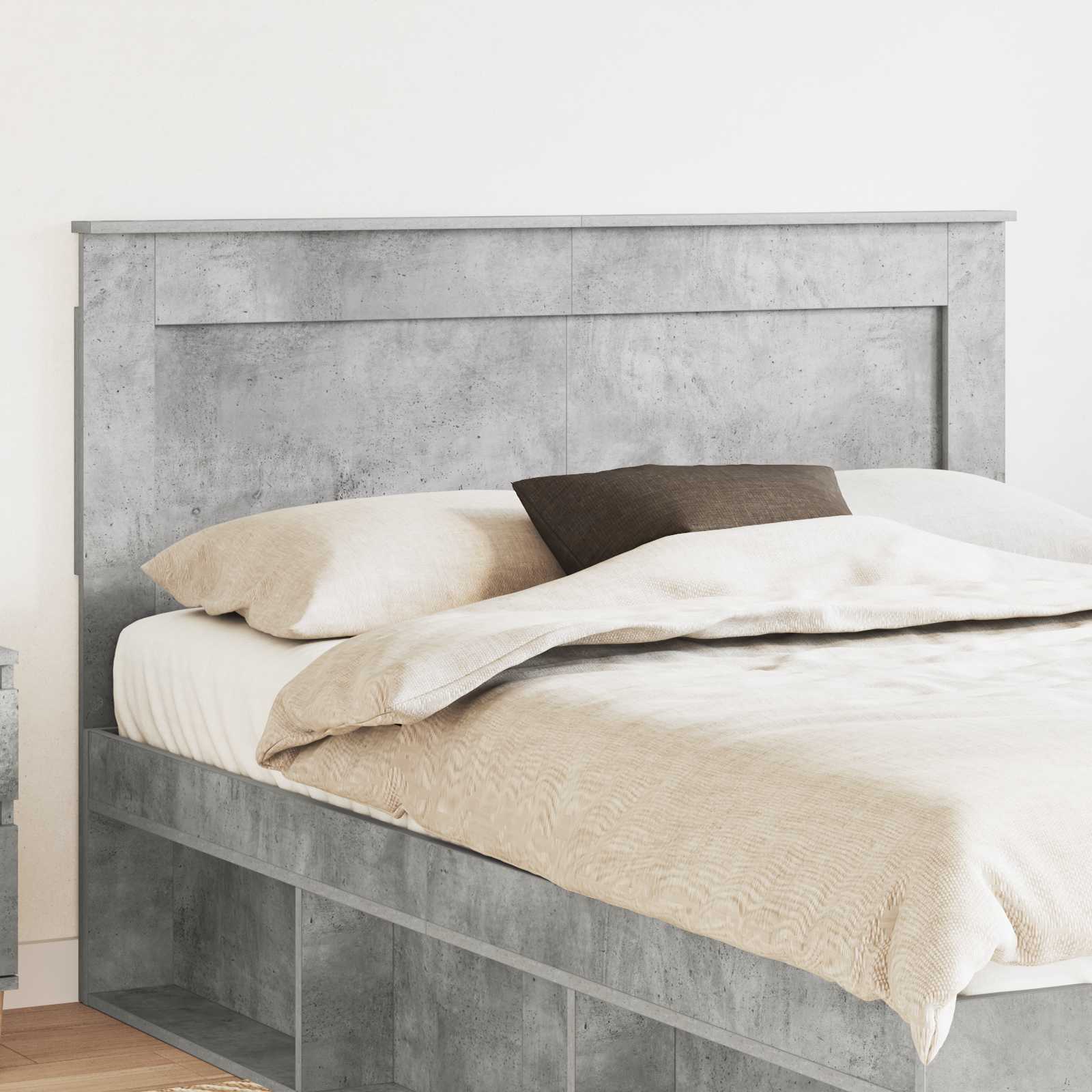 Testiera con testiera Grigio cemento 160 cm Legno multistrato | homemem39