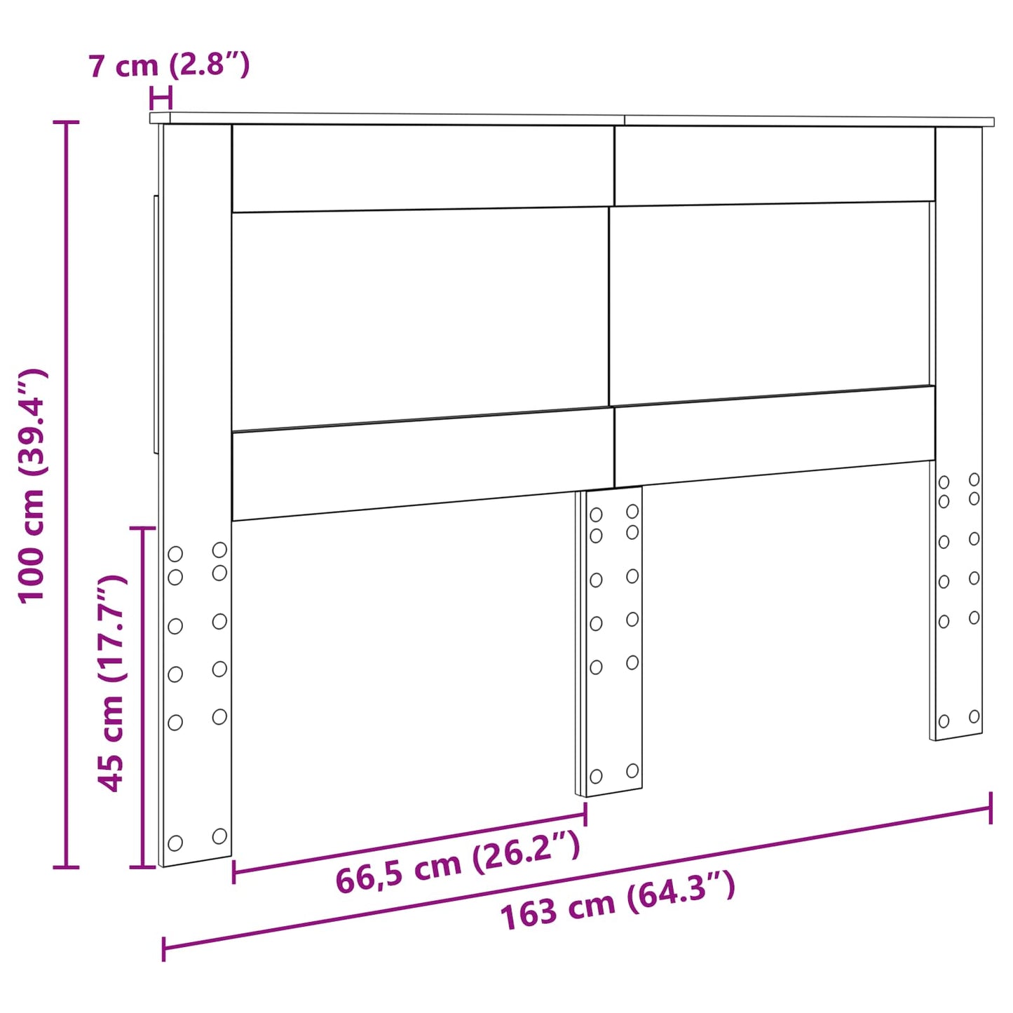 Testiera con testiera Rovere fumé 160 cm Legno multistrato | homemem39