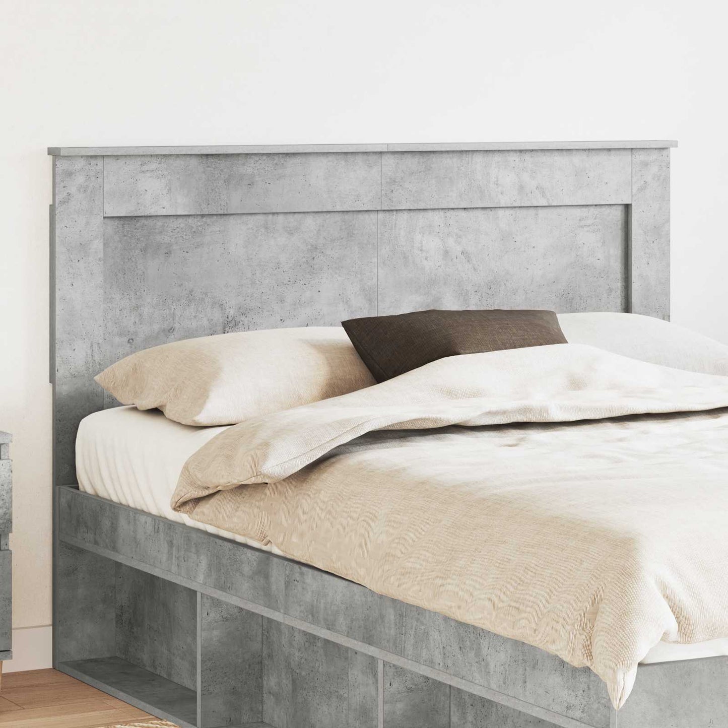 Testiera con testiera Grigio cemento 150 cm Legno multistrato | homemem39