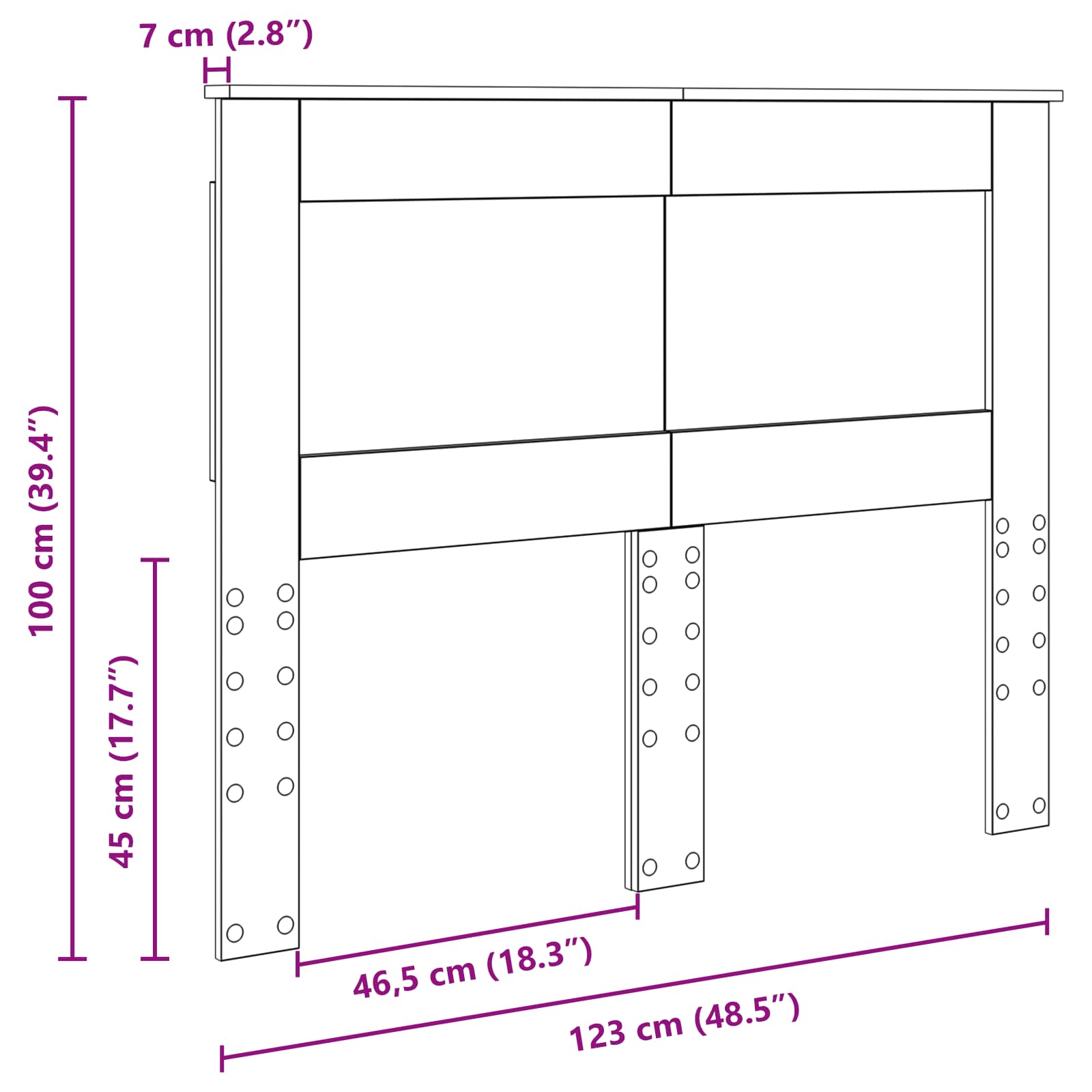 Testiera con testiera Rovere fumé 120 cm Legno multistrato | homemem39