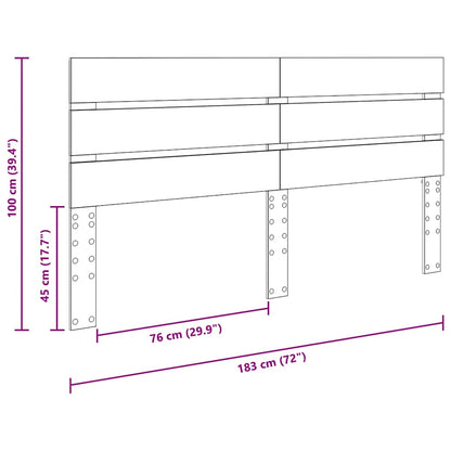 Testiera con testiera Grigio Sonoma 180 cm Legno multistrato
