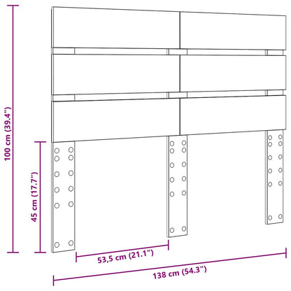 Testiera con testiera Grigio Sonoma 135 cm Legno multistrato