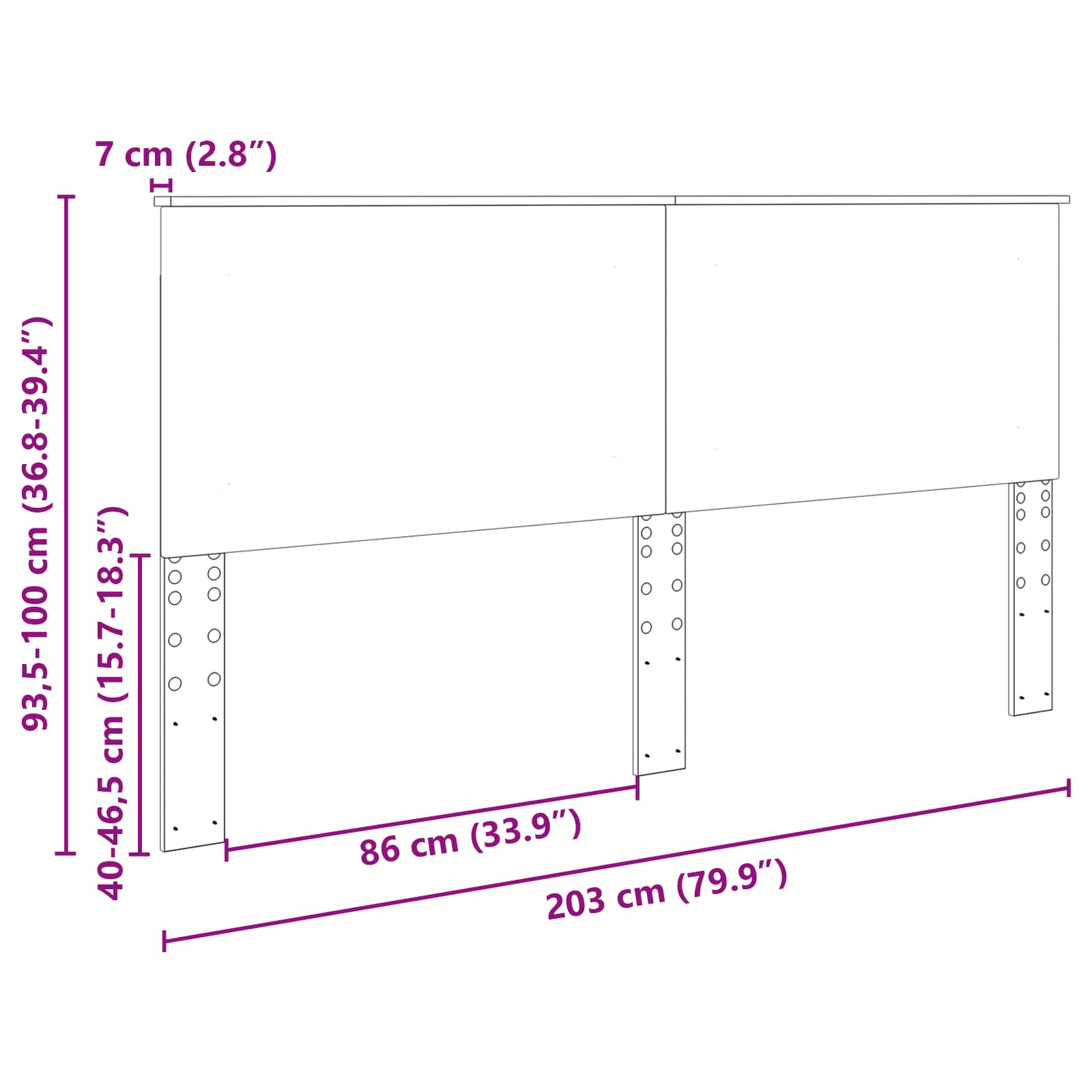 Testiera Rovere Artigianale 100 cm Legno ingegnerizzato | homemem39