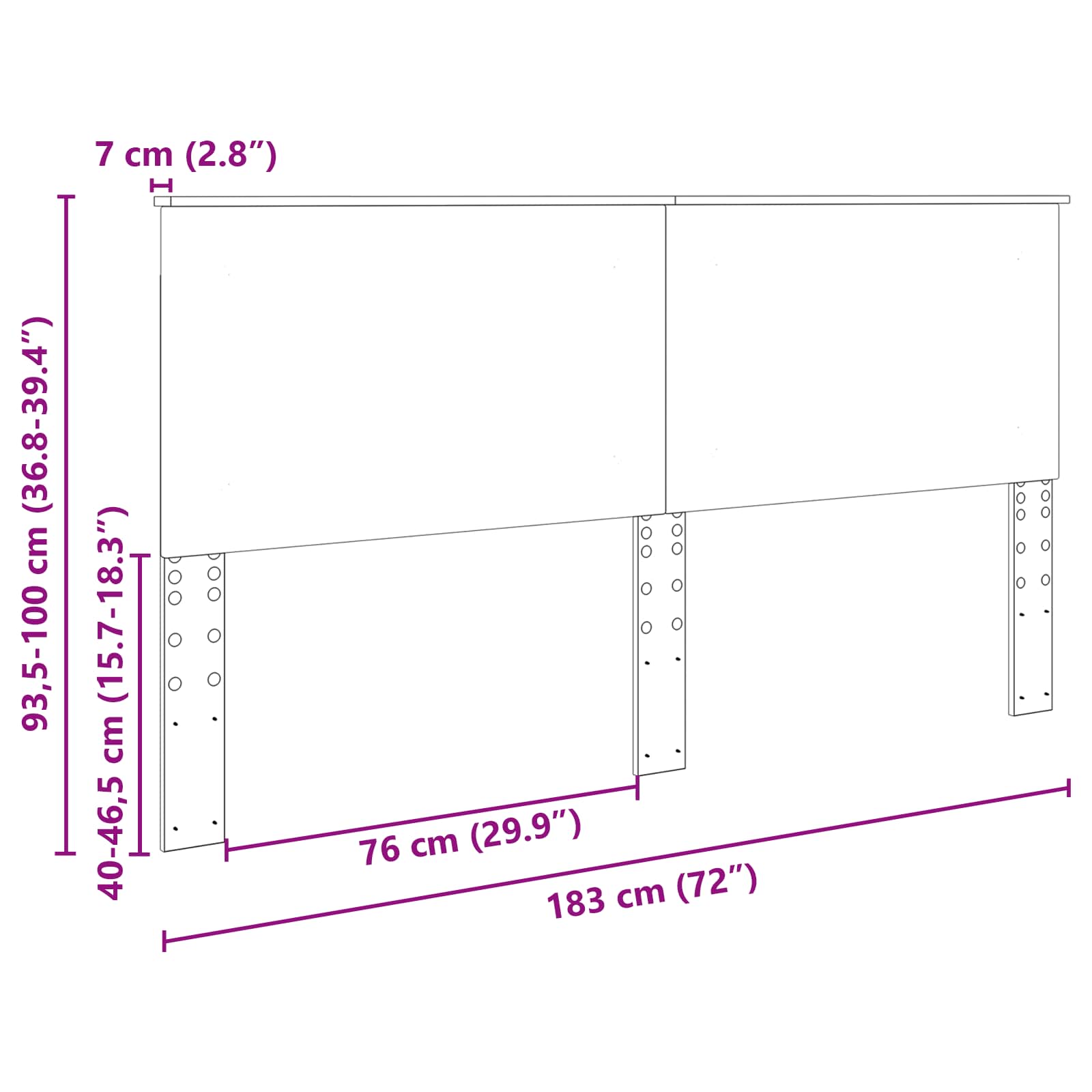 Testiera Quercia Affumicata 100 cm Legno ingegnerizzato | homemem39