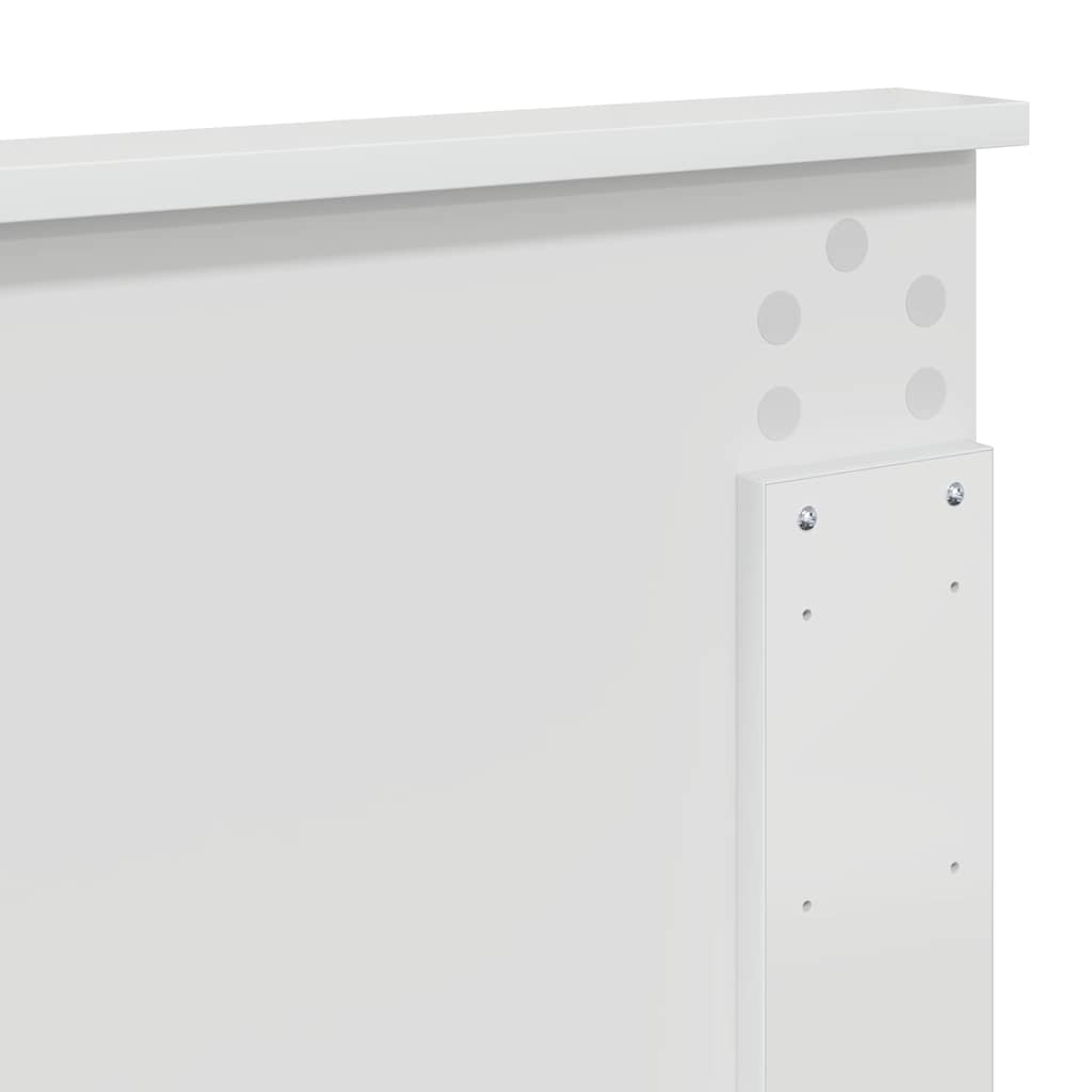 Testiera con testiera Bianco Lucido 135 cm Legno multistrato