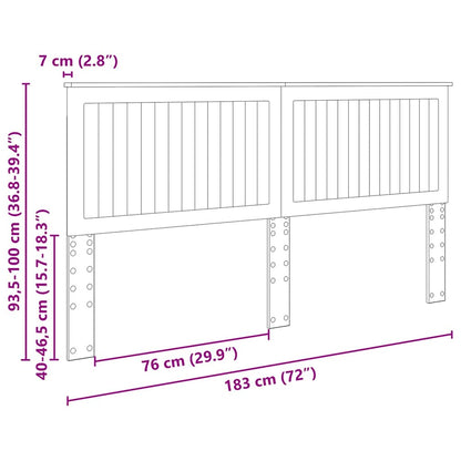 Testiera con testiera Grigio cemento 180 cm Legno multistrato