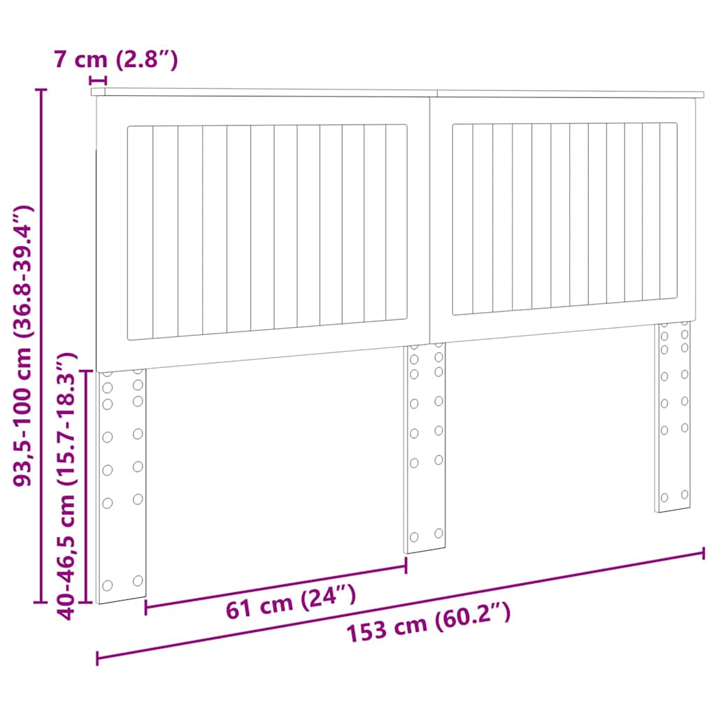 Testiera con testiera Rovere fumé 150 cm Legno multistrato
