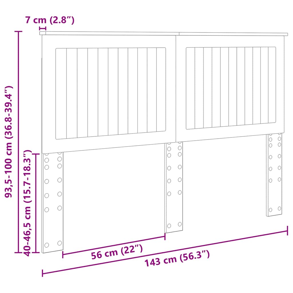 Testiera con testiera Bianco 140 cm Legno multistrato