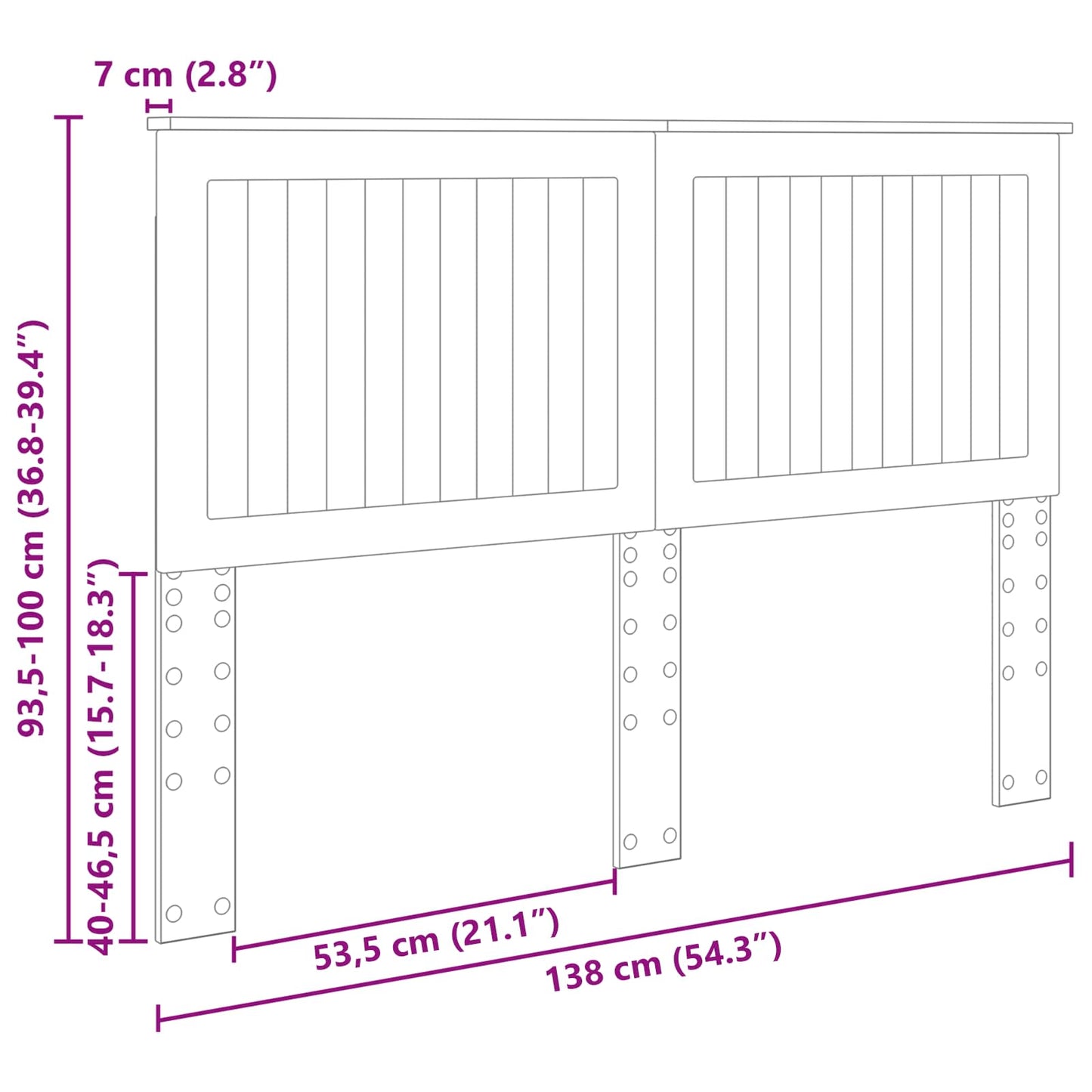 Testiera con testiera Grigio cemento 135 cm Legno multistrato | homemem39