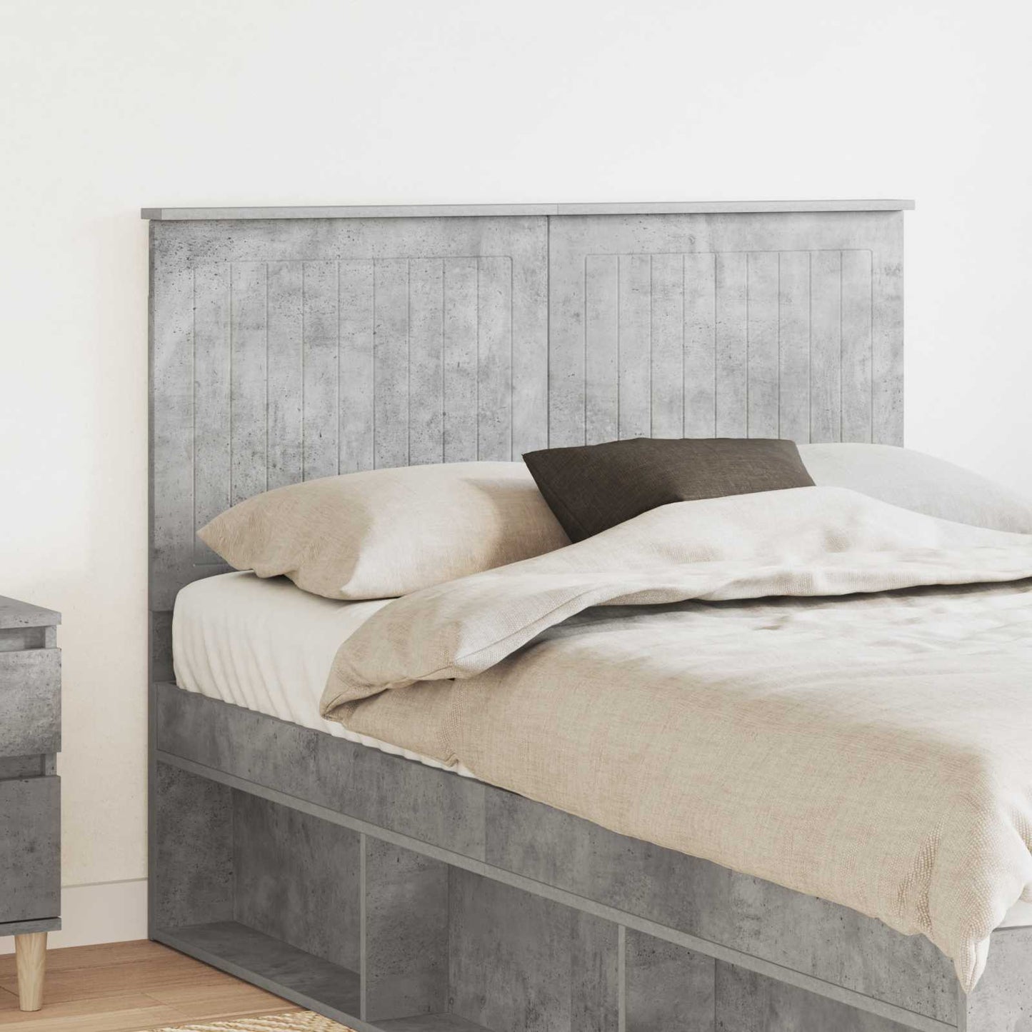 Testiera con testiera Grigio cemento 120 cm Legno multistrato | homemem39
