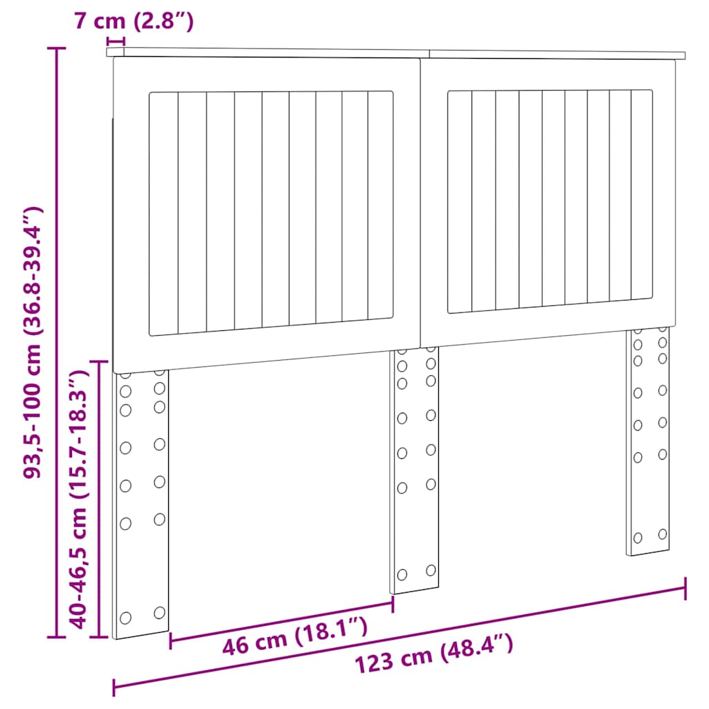 Testiera con testiera Bianco Lucido 120 cm Legno multistrato