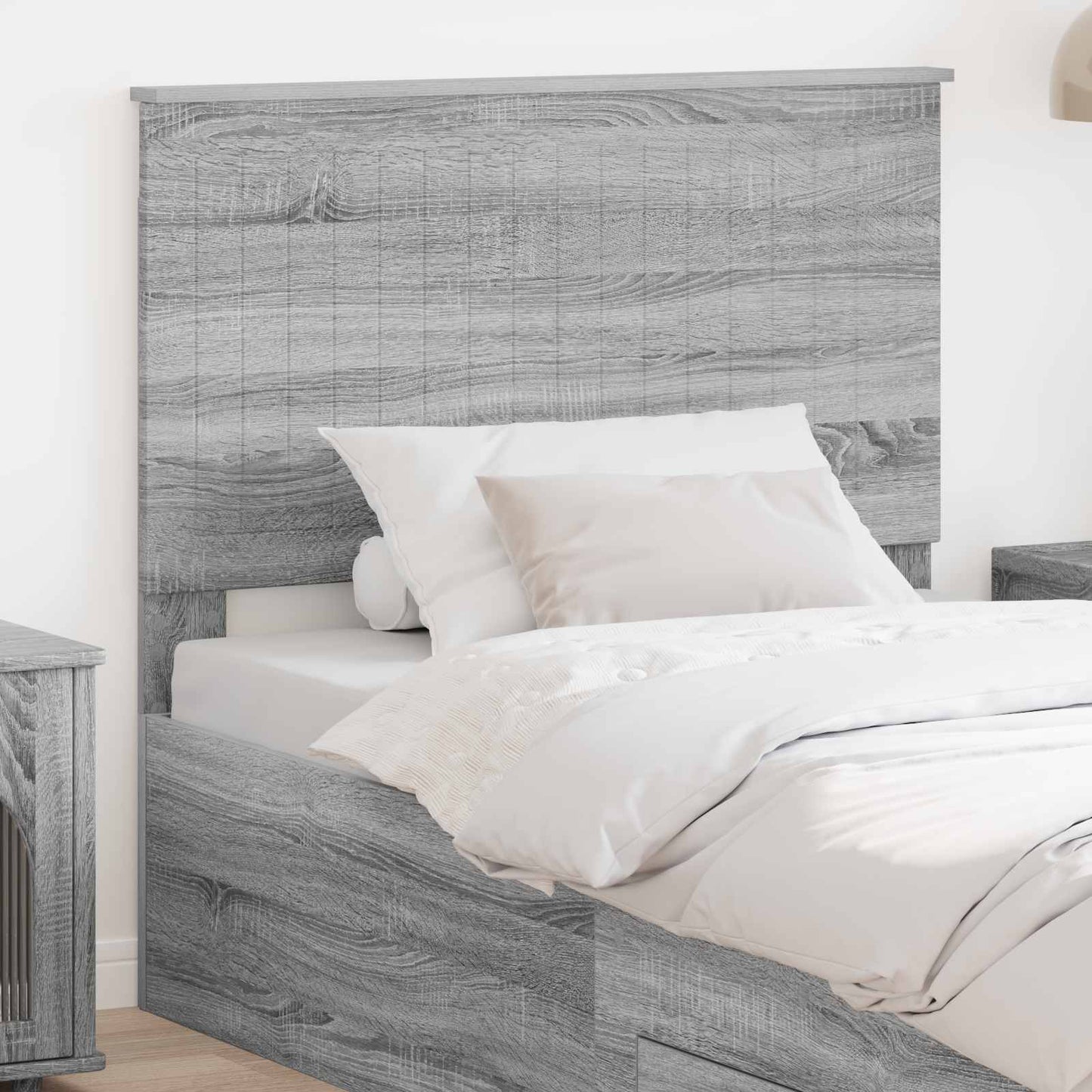 Testiera con testiera Grigio Sonoma 100 cm Legno multistrato