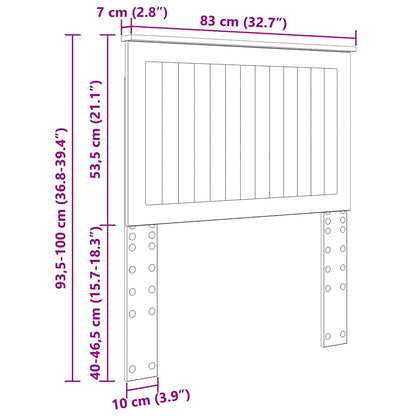 Testiera con testiera Rovere Nero 80 cm Legno multistrato