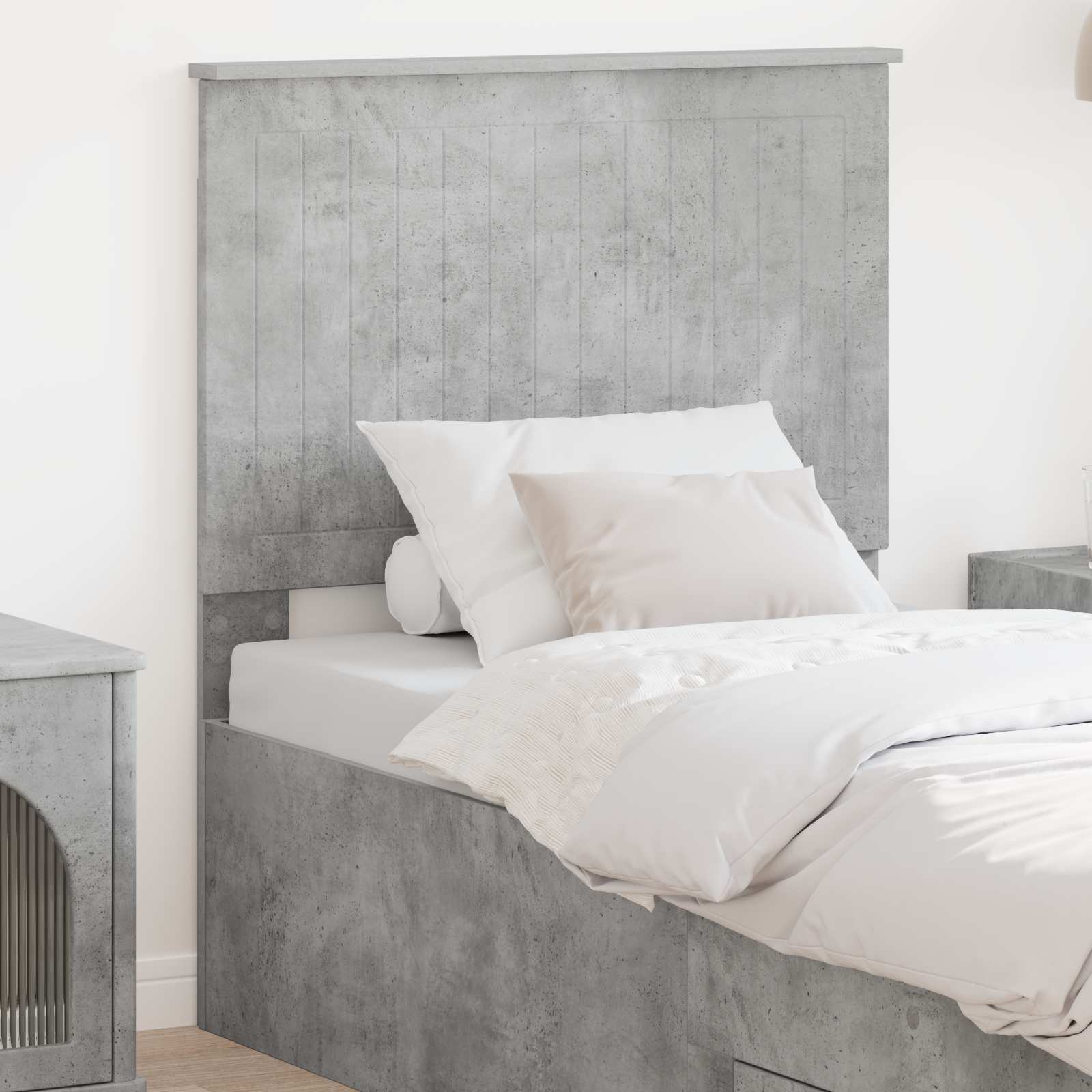 Testiera con testiera Grigio cemento 80 cm Legno multistrato | homemem39
