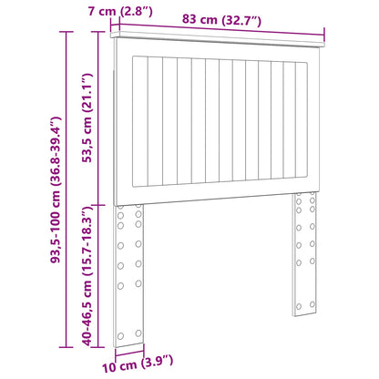 Testiera con testiera Grigio cemento 80 cm Legno multistrato | homemem39