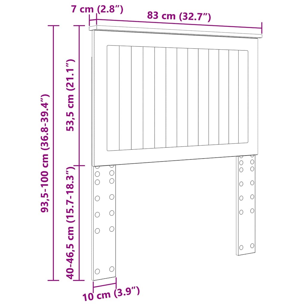 Testiera Rovere artigianale 80 cm Legno multistrato