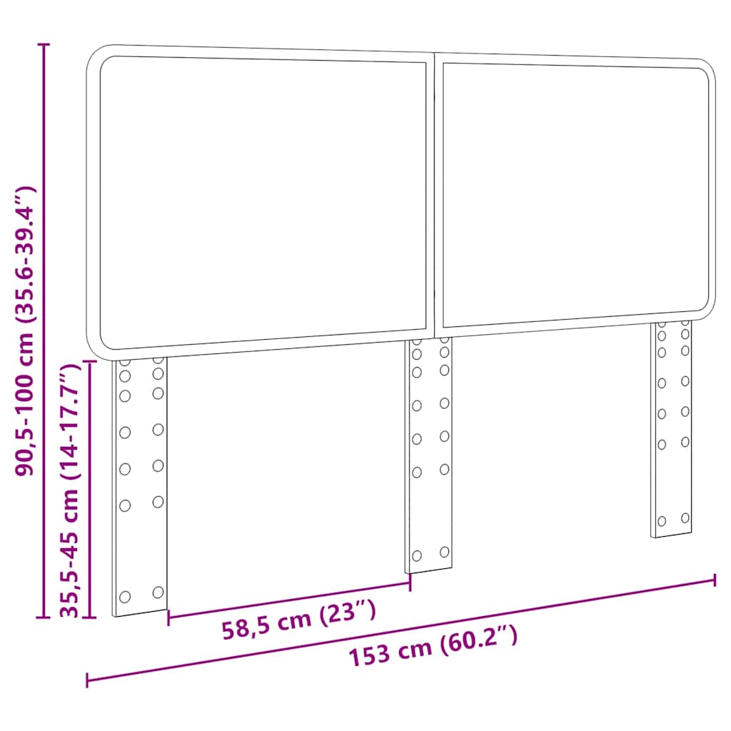 Testiera con testiera Bianco Lucido 150 cm Legno multistrato