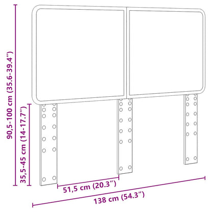 Testiera con testiera Grigio Sonoma 135 cm Legno multistrato