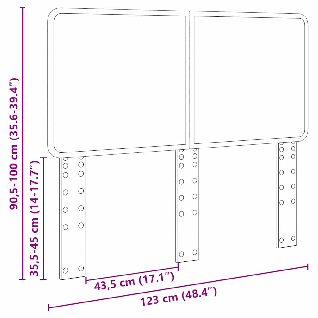 Testiera con testiera Rovere fumé 120 cm Legno multistrato