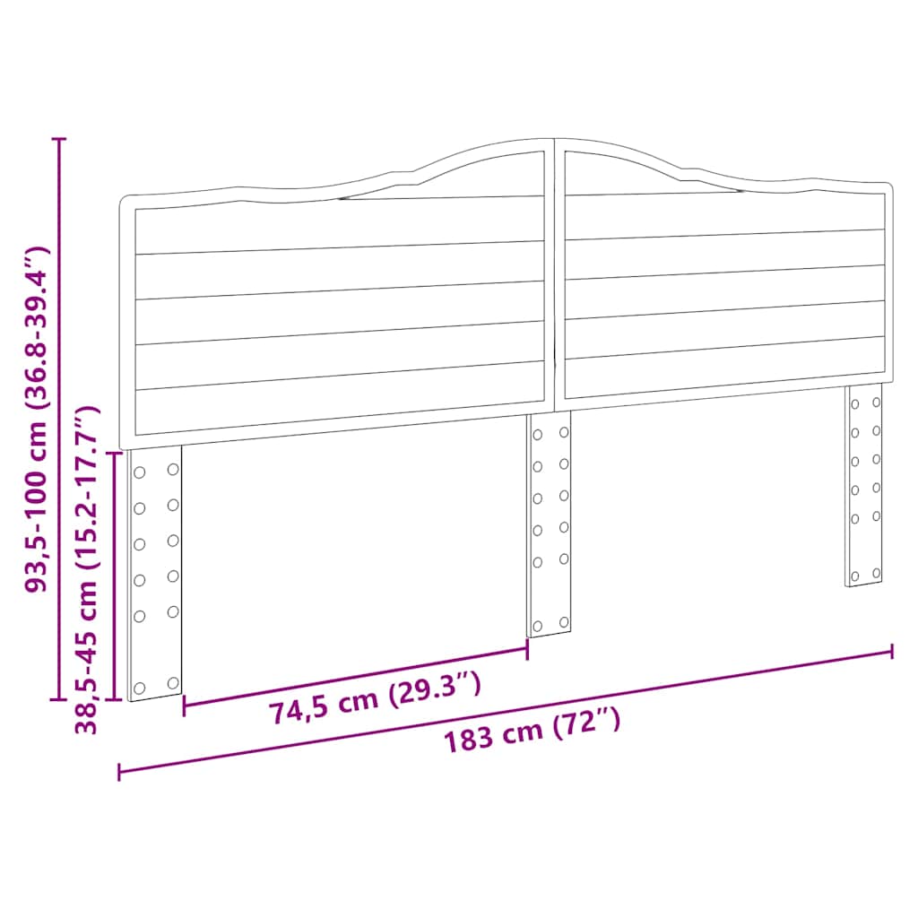 Testiera con testiera Rovere fumé 180 cm Legno multistrato