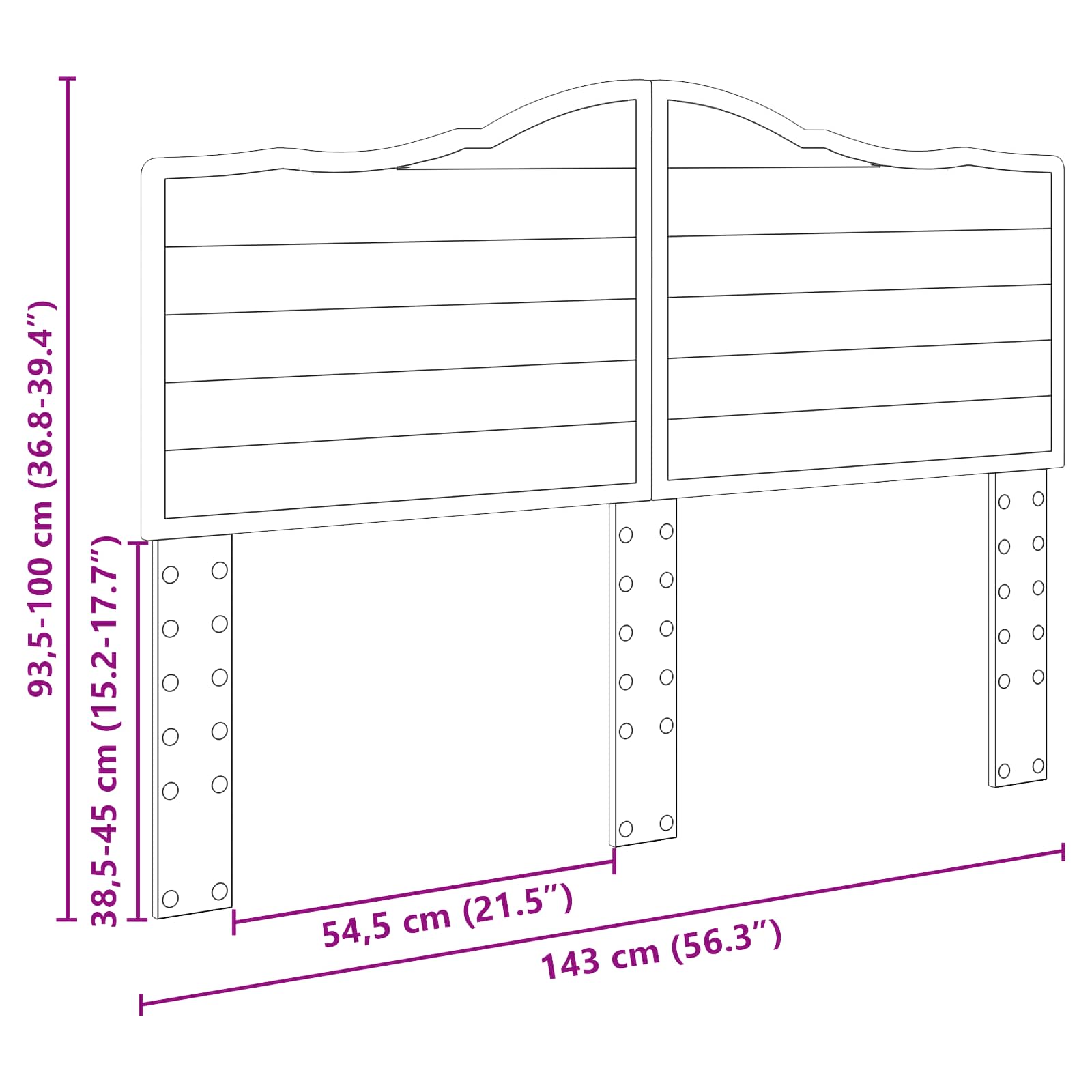 Testiera Rovere Nero Legno multistrato | homemem39