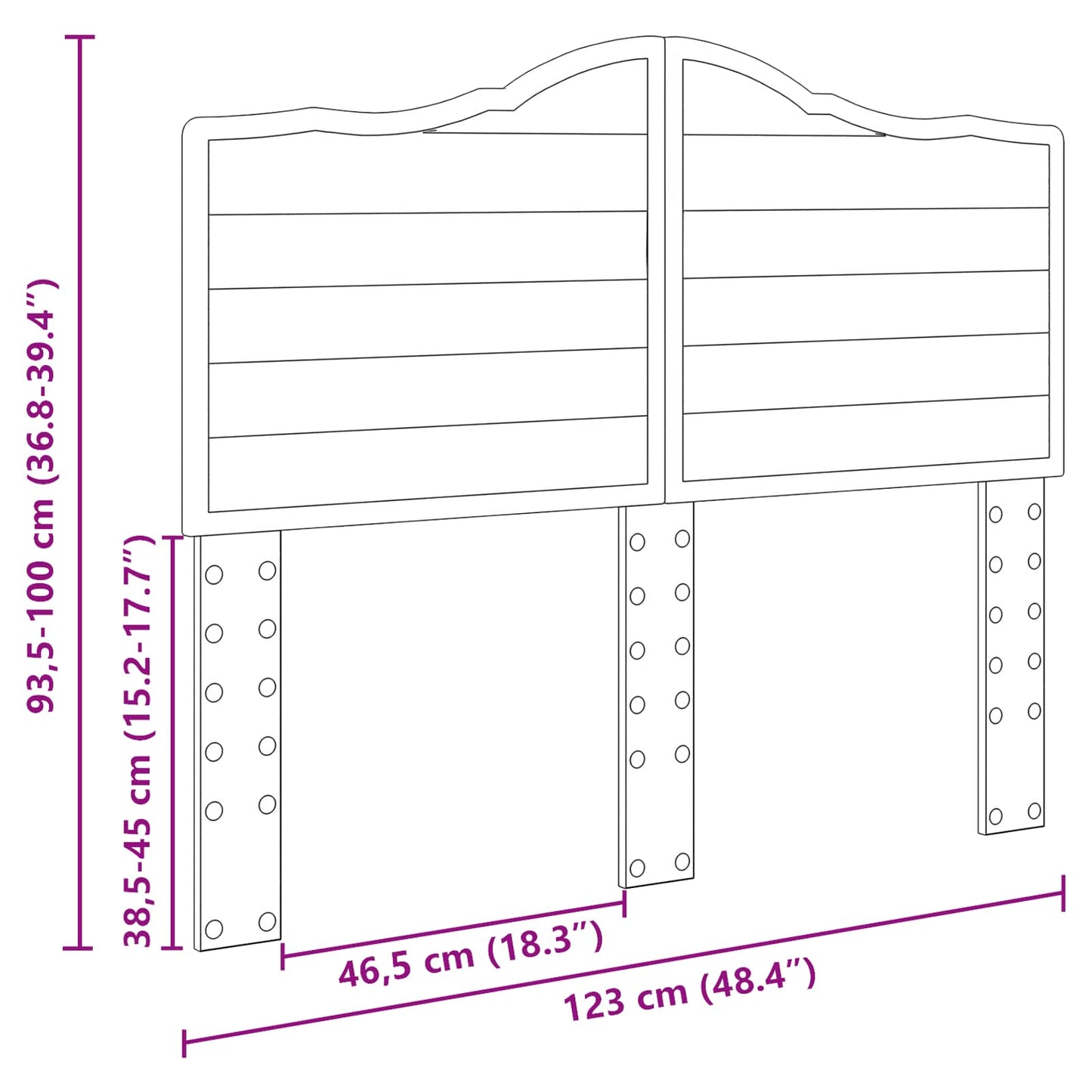 Testiera Rovere Nero Legno multistrato | homemem39