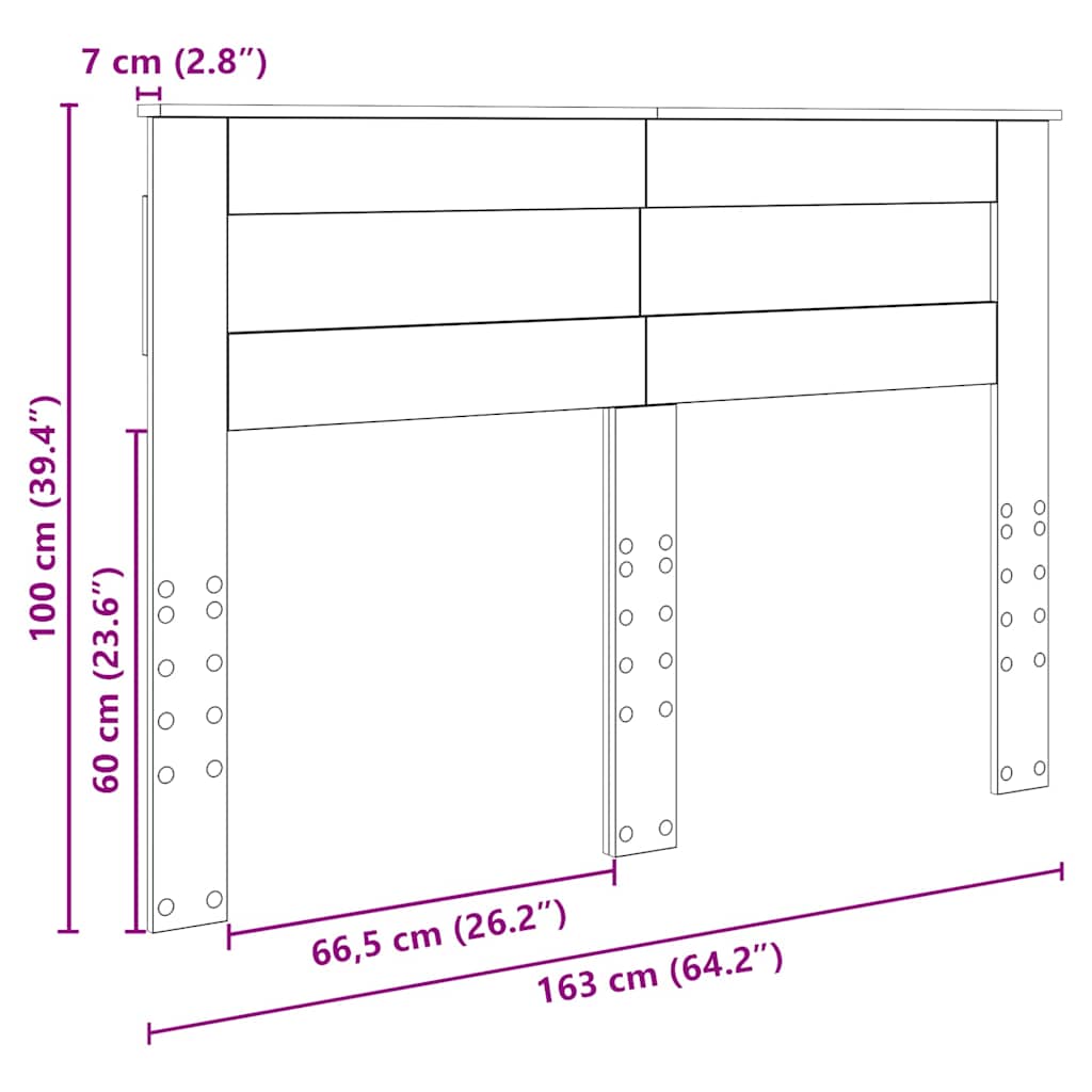 Testiera con testiera Grigio cemento 160 cm Legno multistrato
