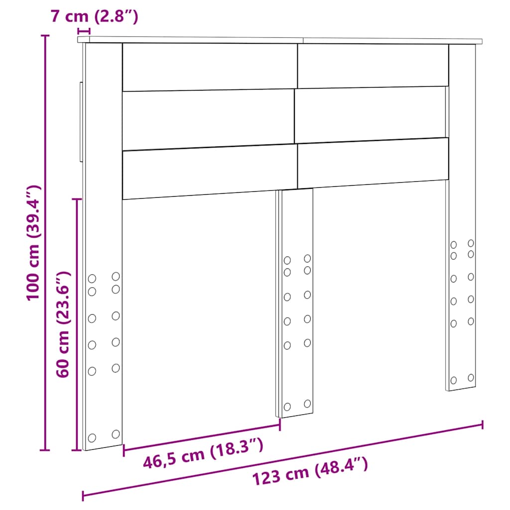 Testiera con testiera Rovere fumé 120 cm Legno multistrato