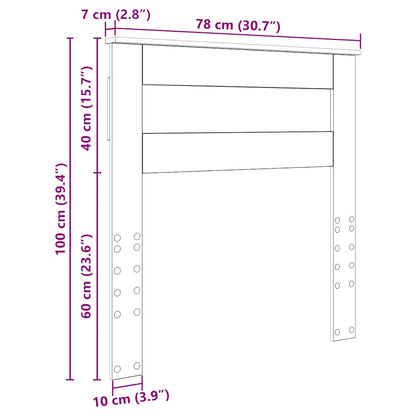 Testiera con testiera Grigio cemento 75 cm Legno multistrato