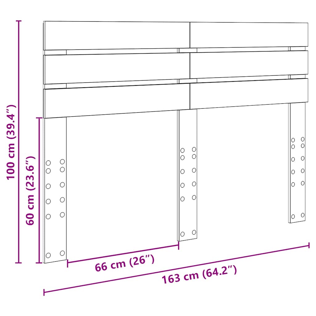 Testiera con testiera Rovere fumé 160 cm Legno multistrato