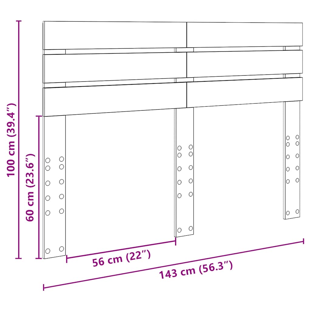 Testiera con testiera Bianco 140 cm Legno multistrato