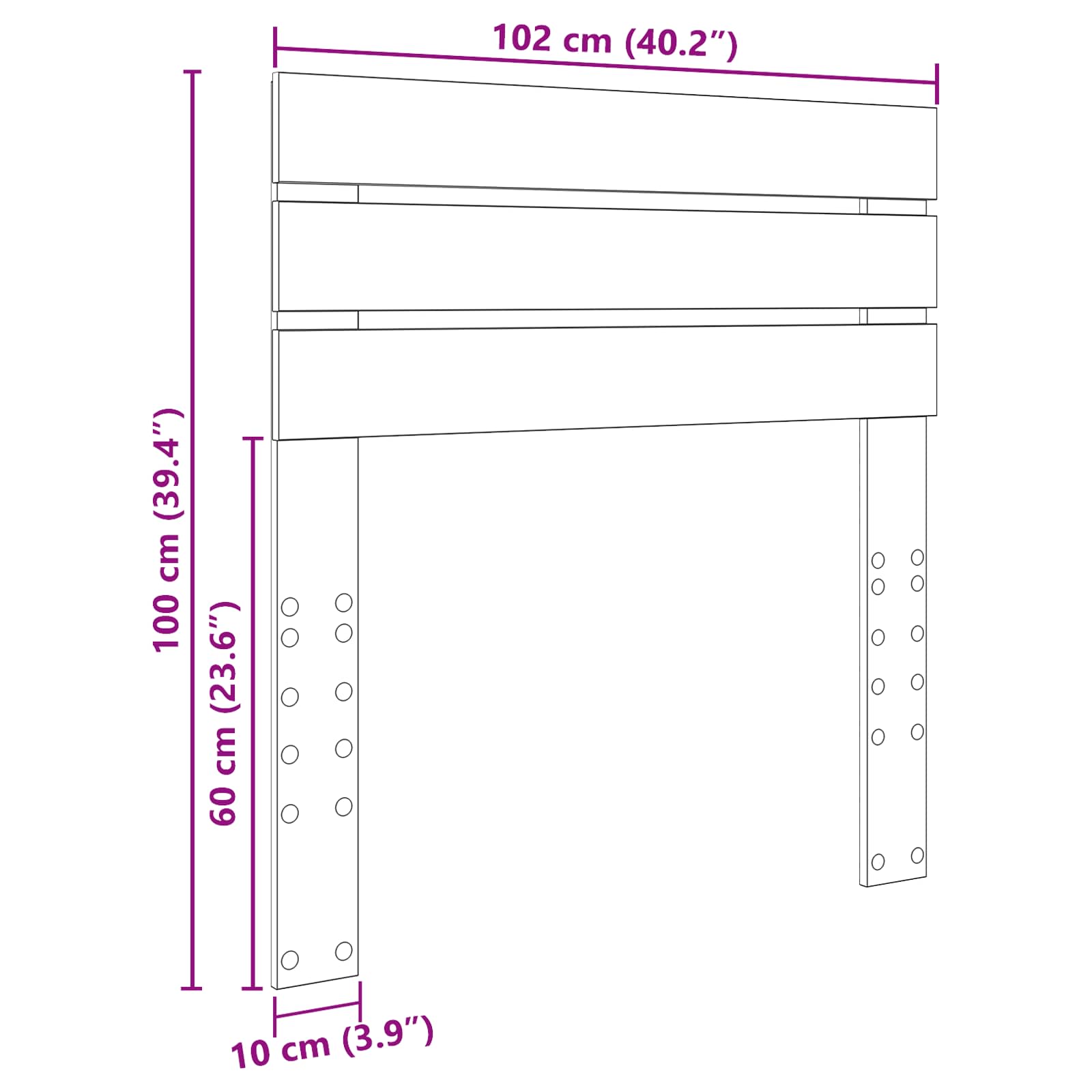 Testiera Grigio cemento Legno multistrato | homemem39