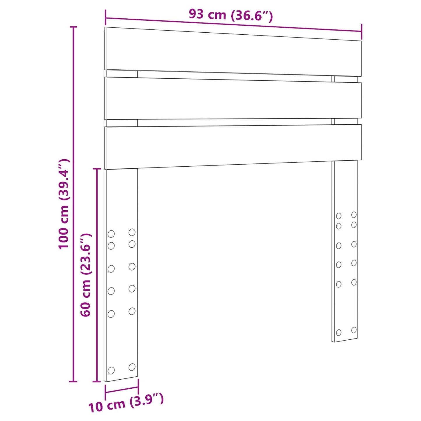 Testiera Grigio cemento Legno multistrato | homemem39