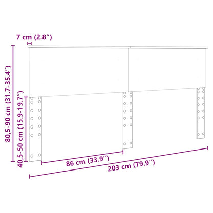 Testiera con testiera Grigio cemento 200 cm Legno multistrato