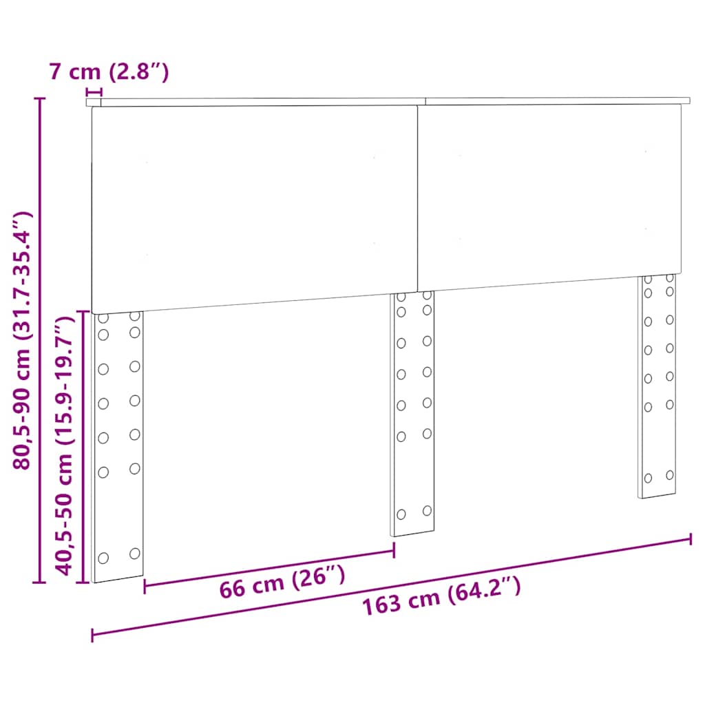 Testiera con testiera Grigio Sonoma 160 cm Legno multistrato