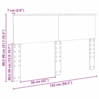 Testiera con testiera Grigio cemento 140 cm Legno multistrato