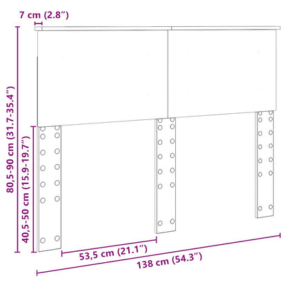 Testiera con testiera Grigio Sonoma 135 cm Legno multistrato
