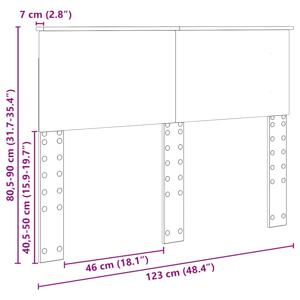 Testiera con testiera Bianco Lucido 120 cm Legno multistrato