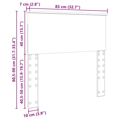 Testiera con testiera Grigio cemento 80 cm Legno multistrato