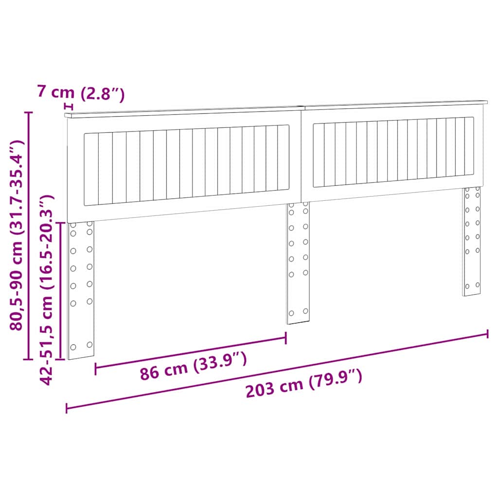 Testiera con testiera Bianco 200 cm Legno multistrato