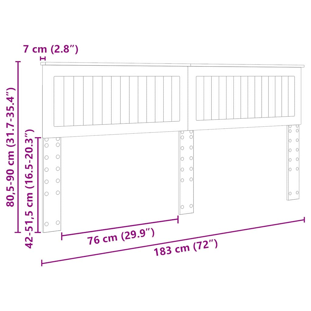 Testiera con testiera Rovere Sonoma 180 cm Legno multistrato