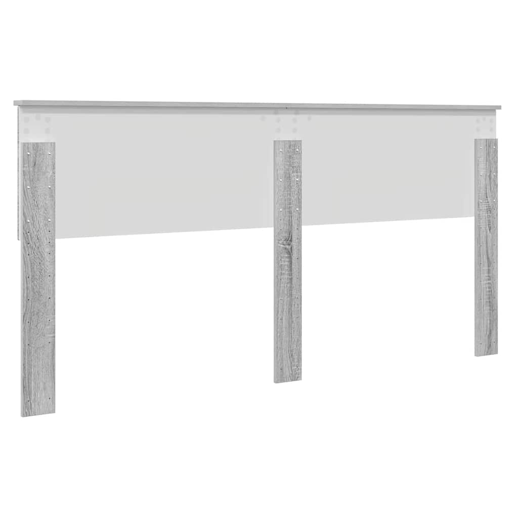 Testiera con testiera Grigio Sonoma 180 cm Legno multistrato